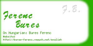 ferenc bures business card